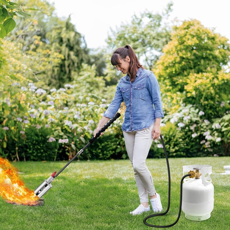 ARTFLAMM NEW Propane Torch Weed Burner Kit, Weed Torch High Output Blow Torch with 10FT Hose, Heavy Duty Garden Torch with Turbo Trigger for Flame Weeding,Roofing, Melting Ice Snow - Image 2